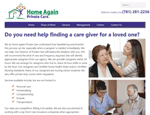 Tablet Screenshot of homeagainprivatecare.com